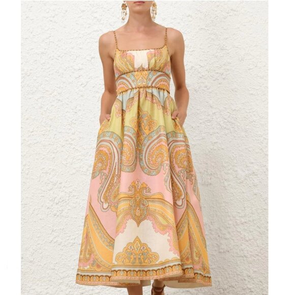 ZIMMERMANN Maxine Picnic Midi Dress - Picture 1 of 14